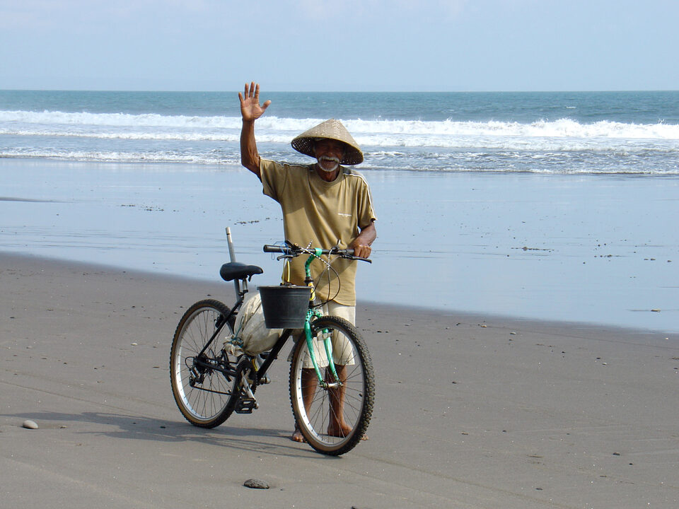 Fisherman on a beach in Bali