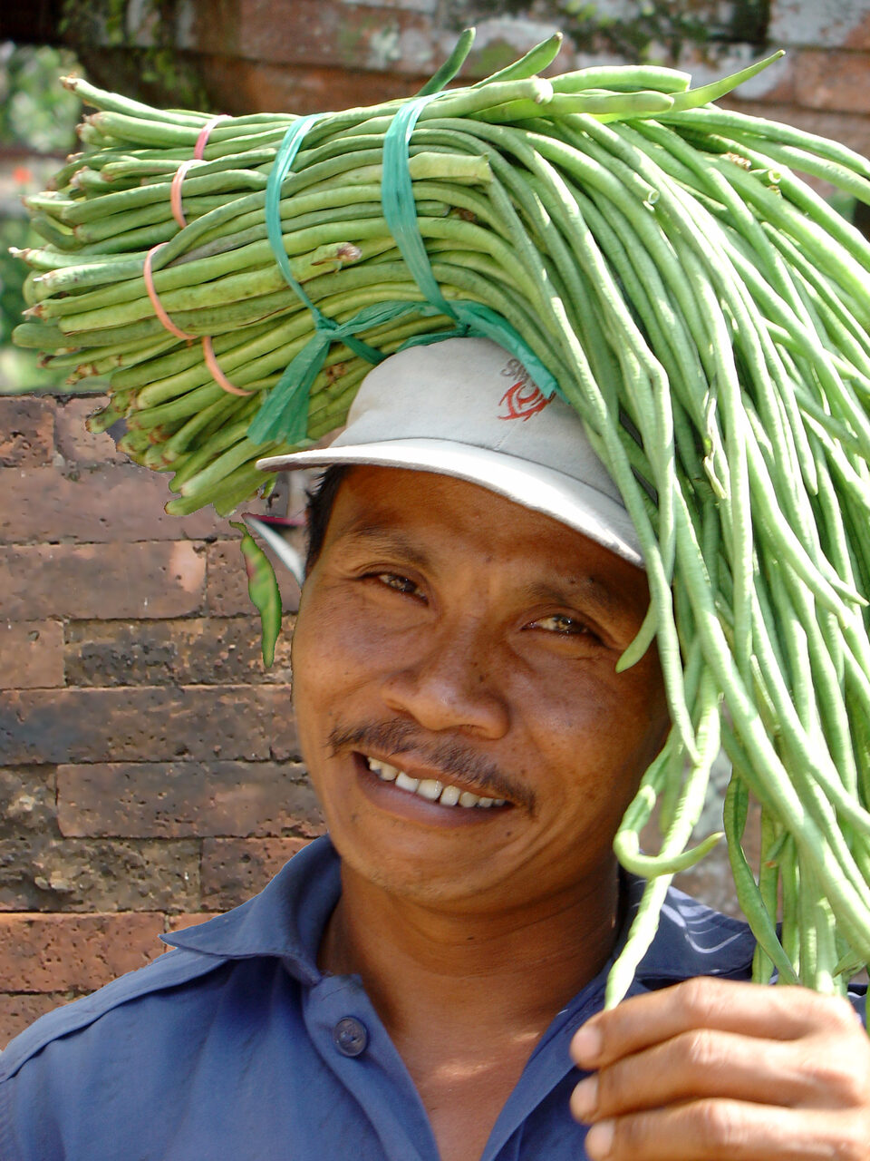 Vegetable seller in Bali at work