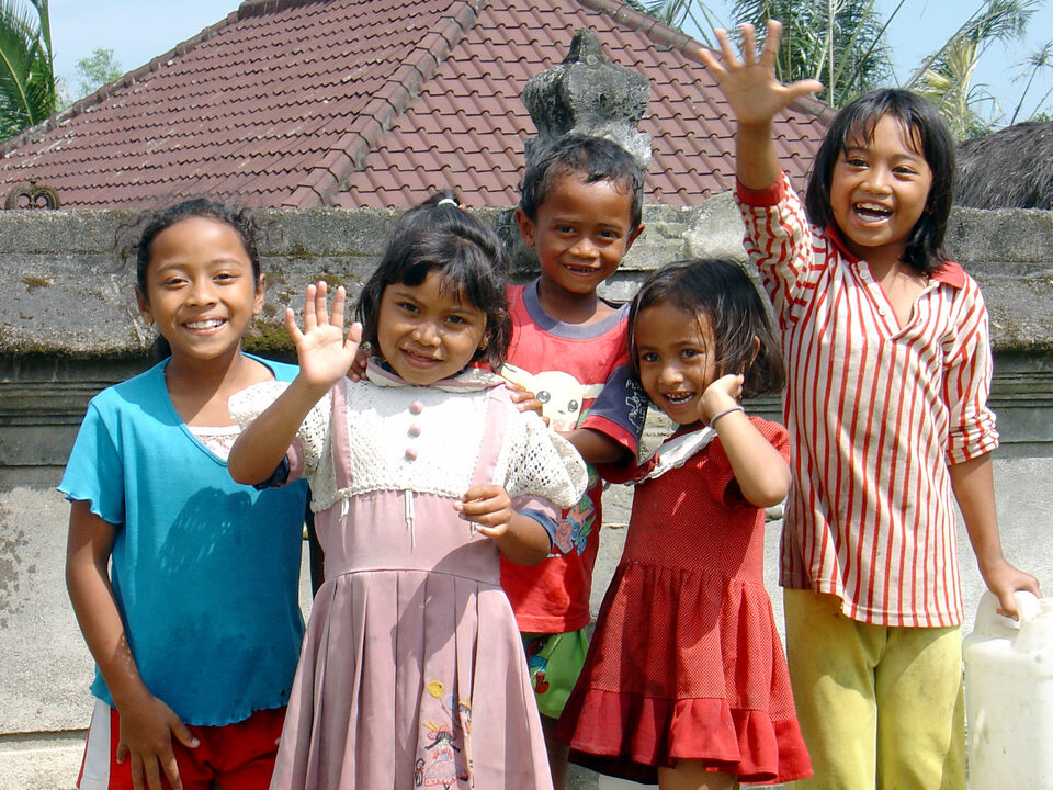 children in einem mountain village Balis