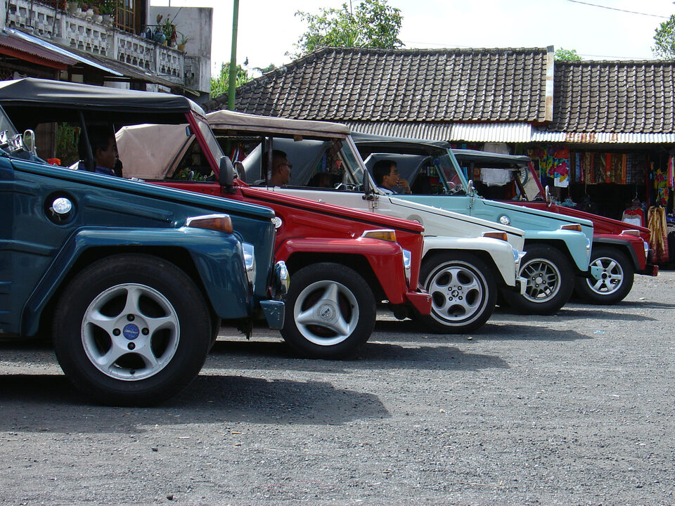 Our fleet of VW 181 Kübelwagen on tour